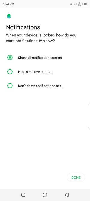 Select your preferred option and select DONE