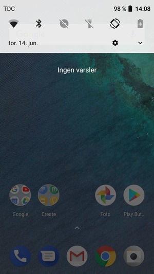 Dra ned toppmenyen igjen