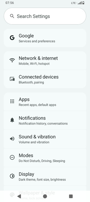 Select Network & internet