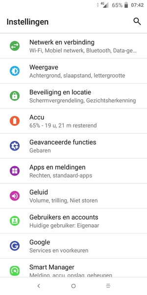 Selecteer Netwerk en verbinding