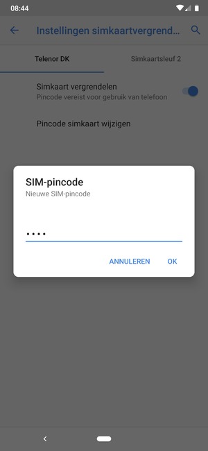 Voer uw Nieuwe SIM-pincode in en selecteer OK