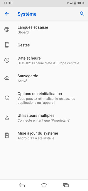 Sélectionnez Mise à jour du système