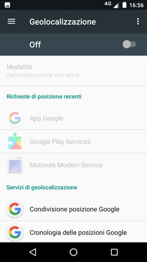 Disattiva Geolocalizzazione