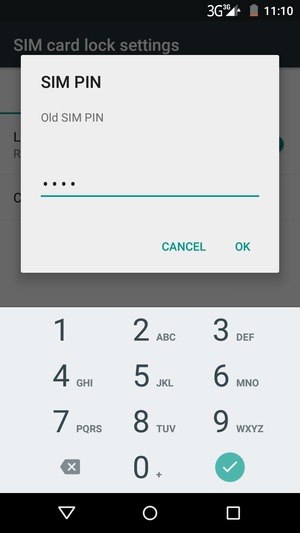 Enter your Old SIM PIN and select OK