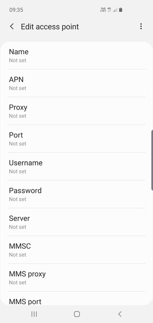 Enter MMS information