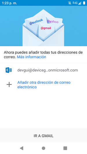 Seleccione IR A GMAIL