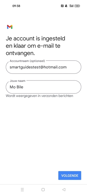 Geef uw account een naam en voer uw naam in. Selecteer VOLGENDE