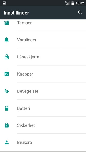 Bla til og velg Sikkerhet