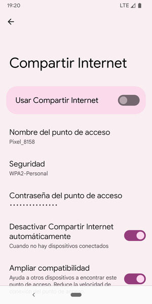 Seleccione Contraseña del punto de acceso
