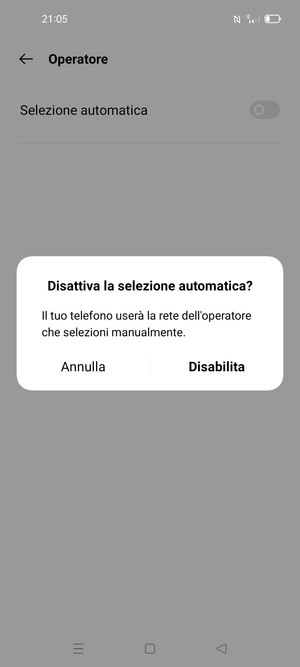 Seleziona Disabilita