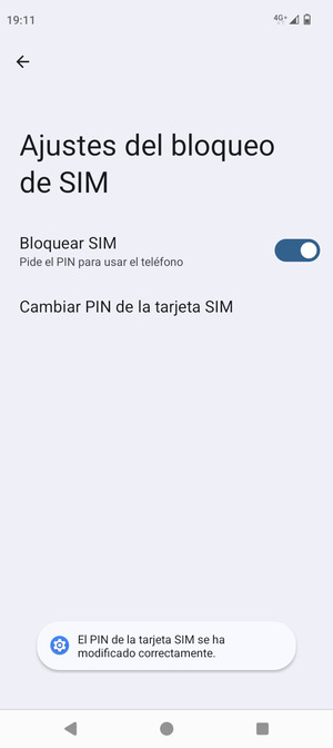 Su PIN de la tarjeta SIM ha sido cambiado