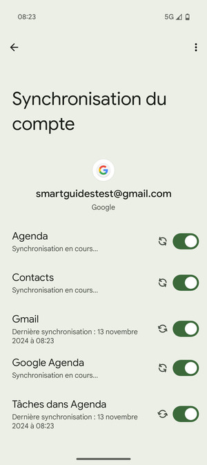 Vos informations seront synchronisées