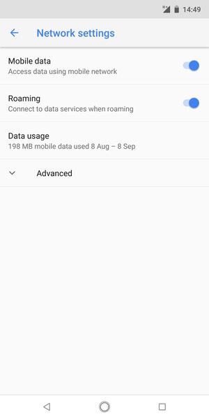 Turn Data roaming on or off