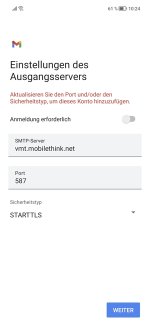 Wählen Sie Sicherheitstyp