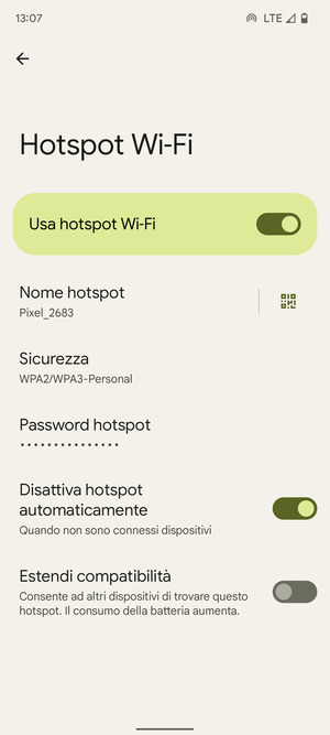 Il telefono è ora pronto per essere usato come modem