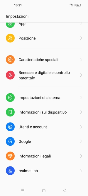 Seleziona Informazioni sul dispositivo