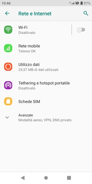 Seleziona Rete mobile