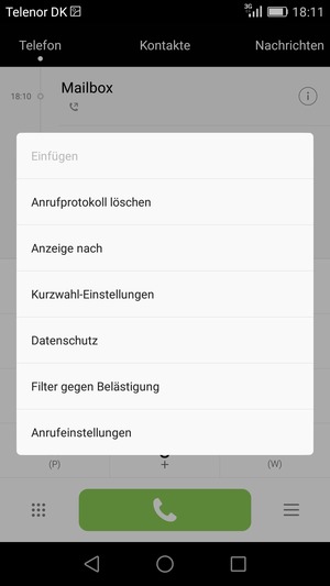 Wählen Sie Anrufeinstellungen
