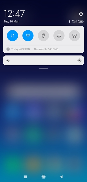Slide down the top menu again