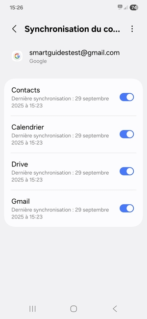 Sélectionnez le bouton du Menu