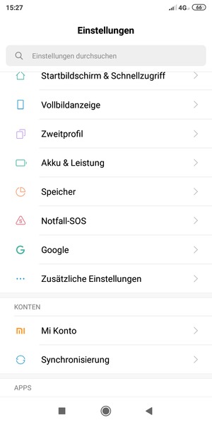 Scrollen Sie und wählen Sie Zusätzliche Einstellungen