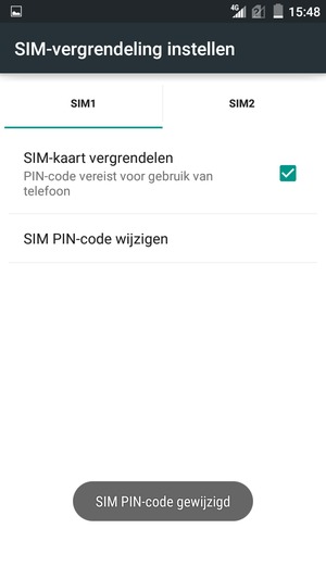 Uw SIM PIN-code is gewijzigd