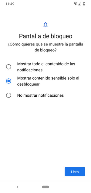 Seleccione la opción deseada y seleccione Listo