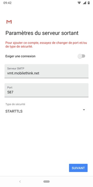 Sélectionnez Type de sécurité