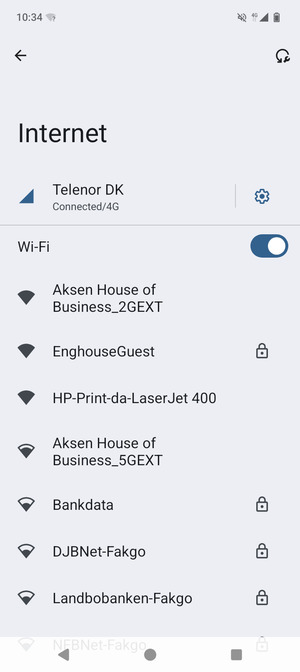 Select the wireless network you want to connect to