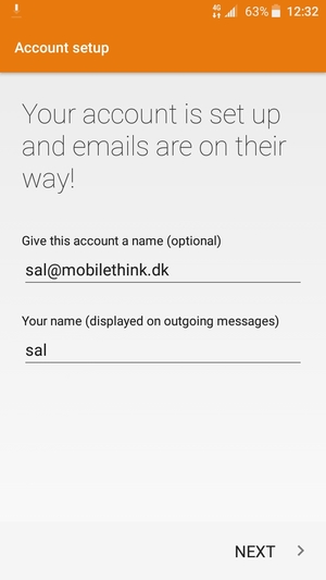 Give your account a name and enter your name. Select NEXT