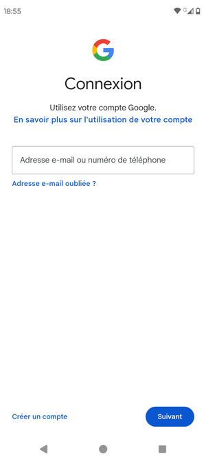 Saisissez votre adresse Gmail et sélectionnez Suivant