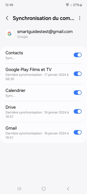 Vos informations seront synchronisées