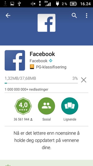 Vent til installasjonen er ferdig