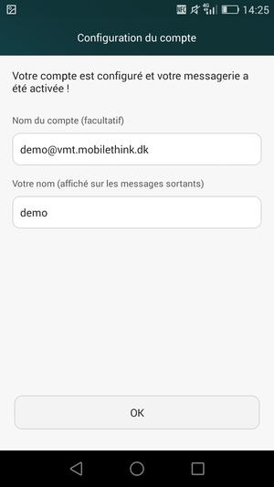 Donnez un nom à votre compte et saisissez votre nom. Sélectionnez OK