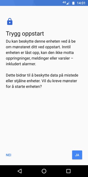 Velg ønsket alternativ