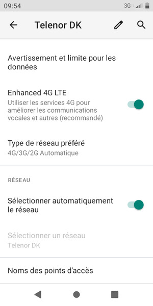 Faites défiler et sélectionnez Noms des points d'accès