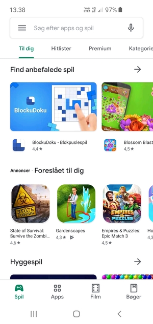 Vælg søgefeltet