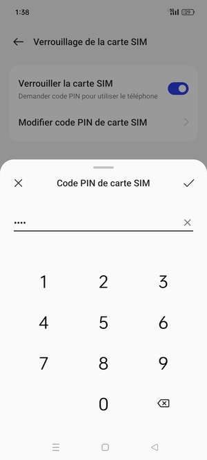 Saisissez votre Nouveau code PIN de carte SIM et sélectionnez OK