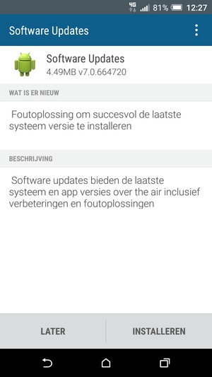 Als uw telefoon niet up-to-date is, selecteert u INSTALLEREN