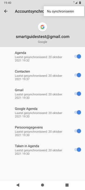 Selecteer Nu synchroniseren