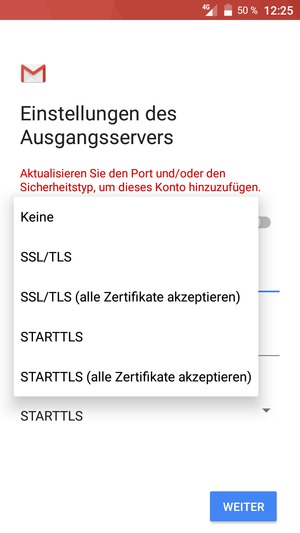 Wählen Sie Keine und WEITER