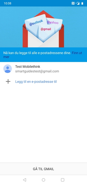 Velg GÅ TIL GMAIL