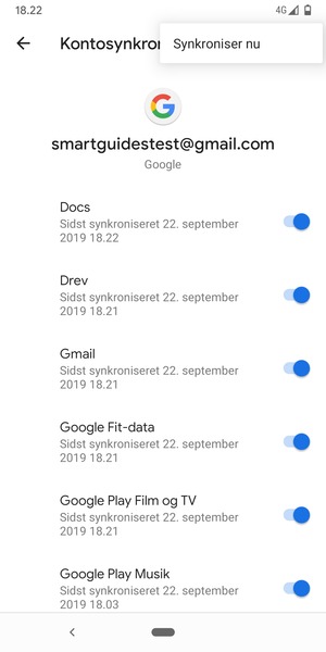 Vælg Synkroniser nu