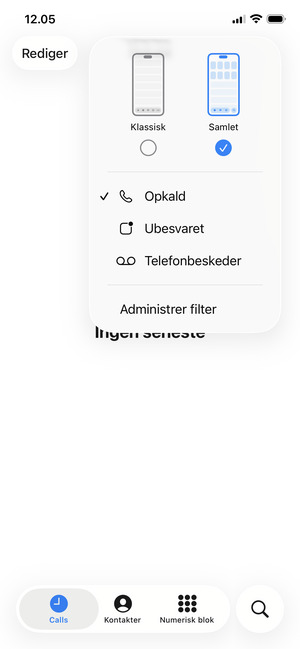 Vælg Telefonbeskeder