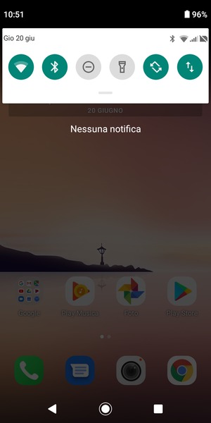 Scorri nuovamente verso il basso il menu in alto