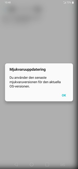 Om din telefon är uppdaterad, välj OK