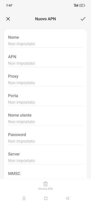 Inserisci informazioni MMS