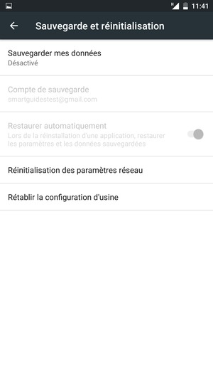 Sélectionnez Sauvegarder mes données