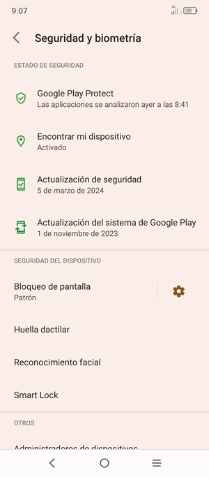 El teléfono ha sido asegurado con un bloqueo de pantalla