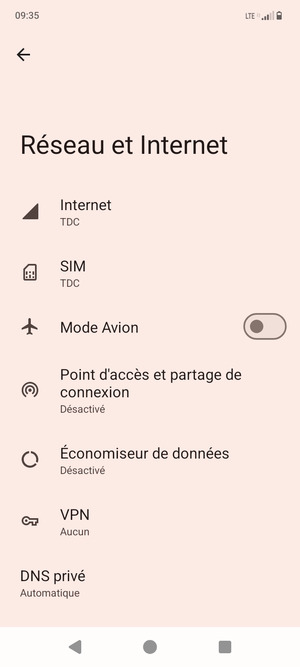 Sélectionnez SIM